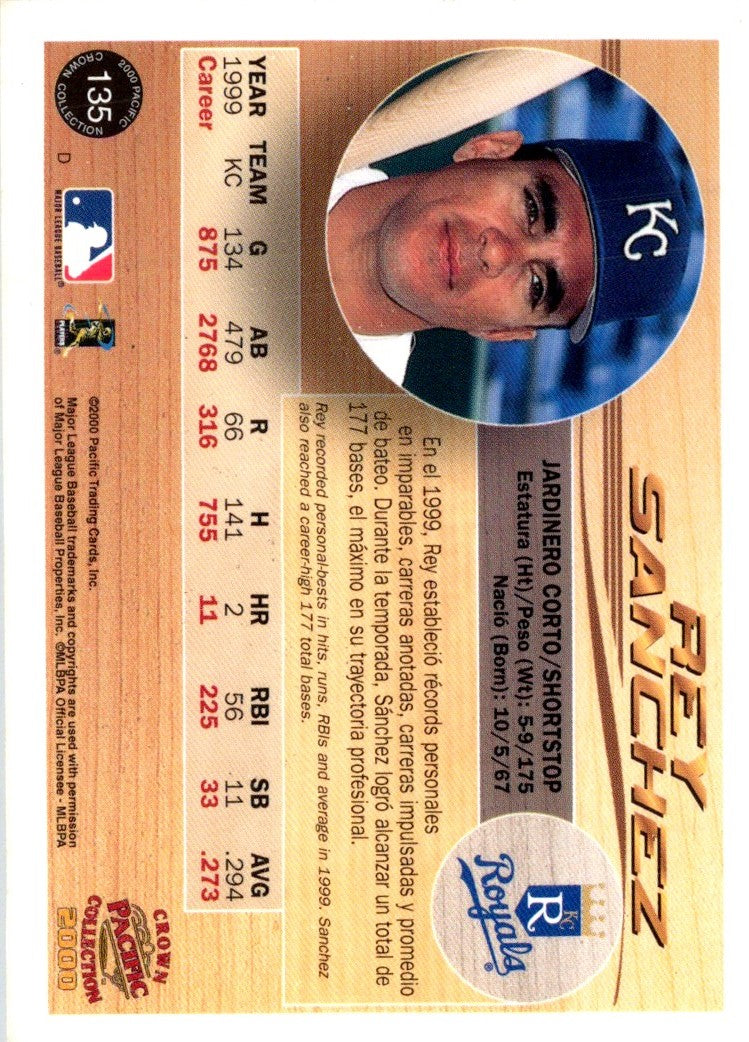 2000 Pacific Crown Collection Rey Sanchez