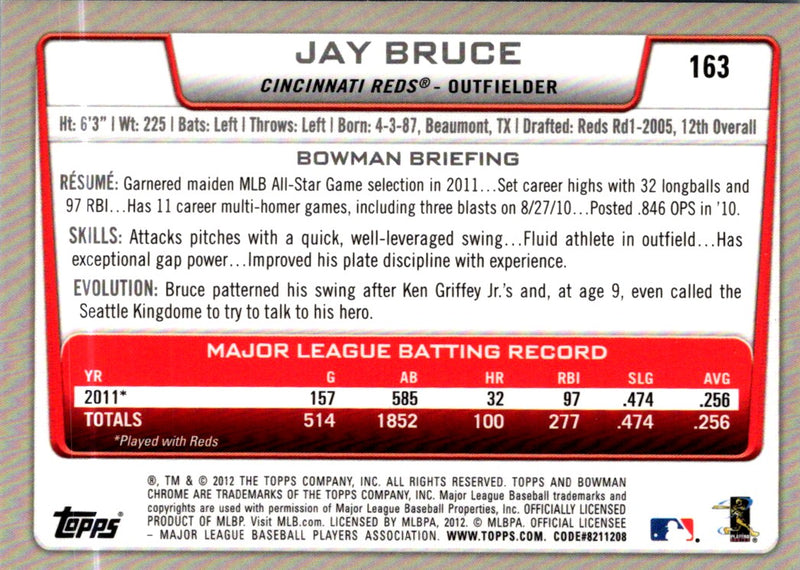 2012 Bowman Chrome Jay Bruce