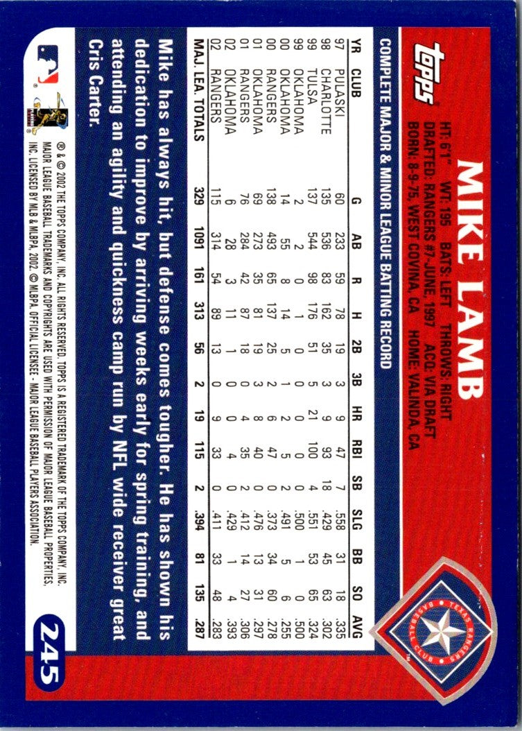 2003 Topps Mike Lamb