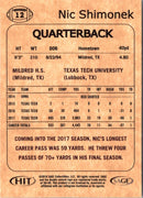 2018 SAGE HIT Nic Shimonek