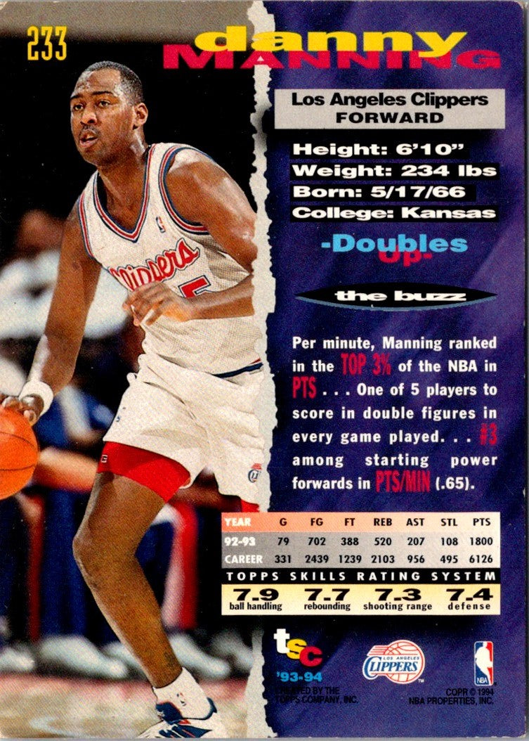 1993 Stadium Club Danny Manning