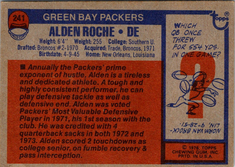 1976 Topps Alden Roche