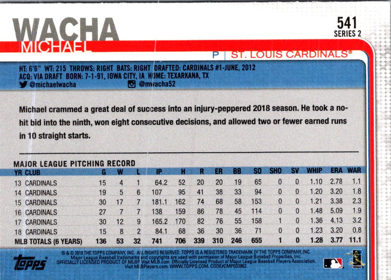 2019 Topps Michael Wacha