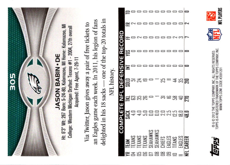 2012 Topps Jason Babin