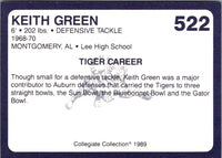 1989 Collegiate Collection Auburn Coke 580 Keith Green #522