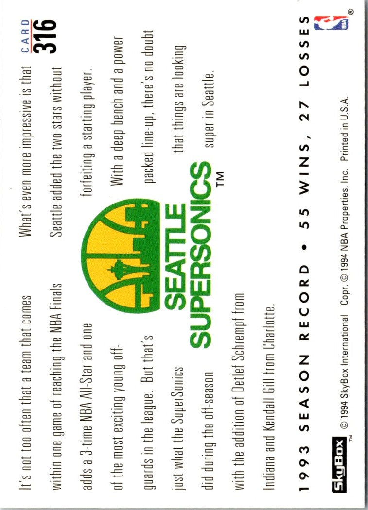 1993 SkyBox Kendall Gill/Detlef Schrempf