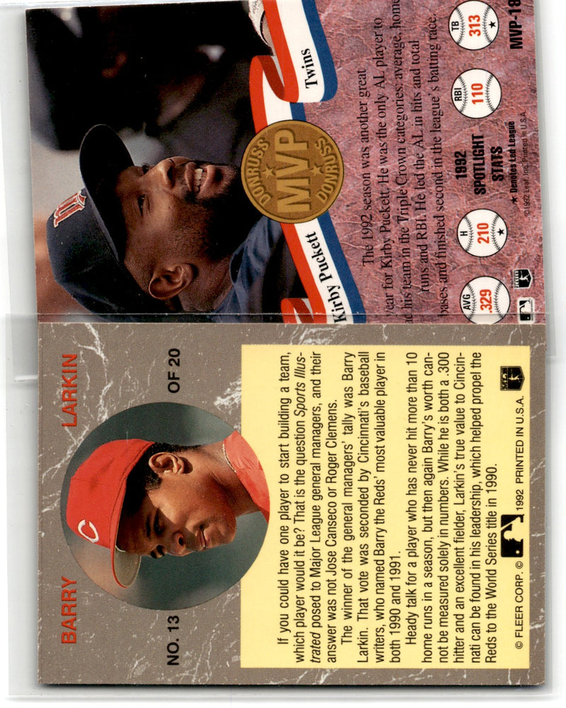 1992 Pinnacle Slugfest Kirby Puckett