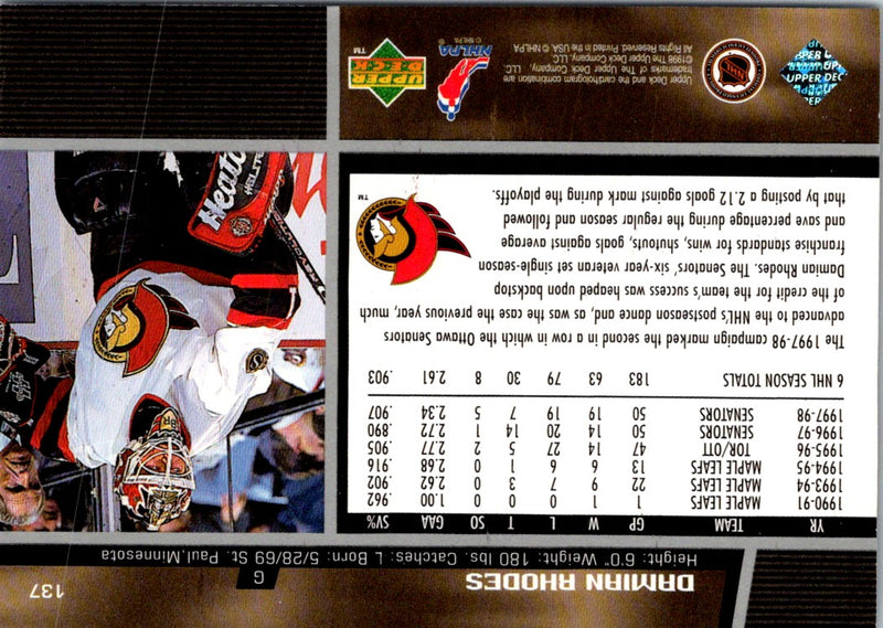 1998 Upper Deck Damian Rhodes