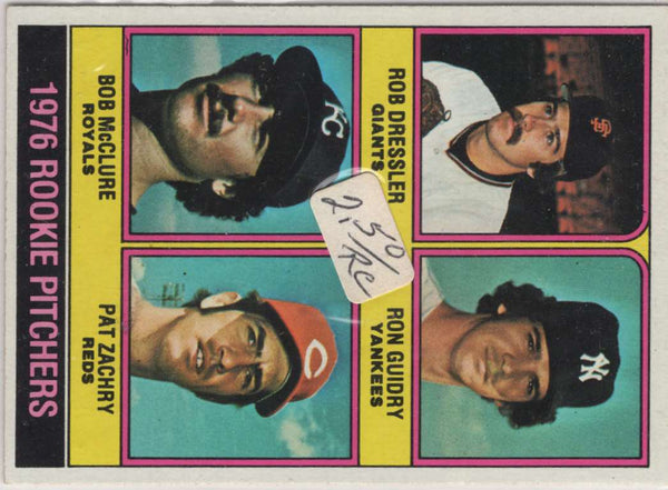 1976 Topps Rookie Pitchers - Rob Dressler/Ron Guidry/Bob McClure/Pat Zachry #599 Rookie