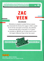 2023 Donruss Holo Blue Zac Veen #46