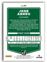 2021 Donruss Holo Orange Jose Abreu #106