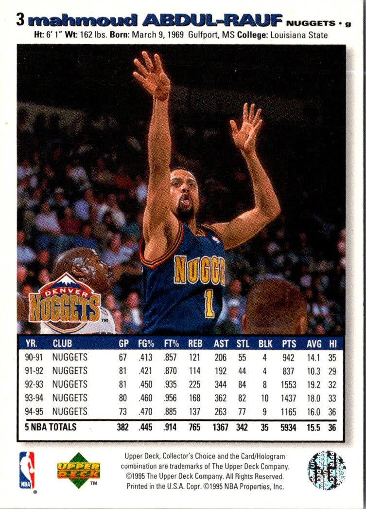 1995 Collector's Choice Player's Club Mahmoud Abdul-Rauf