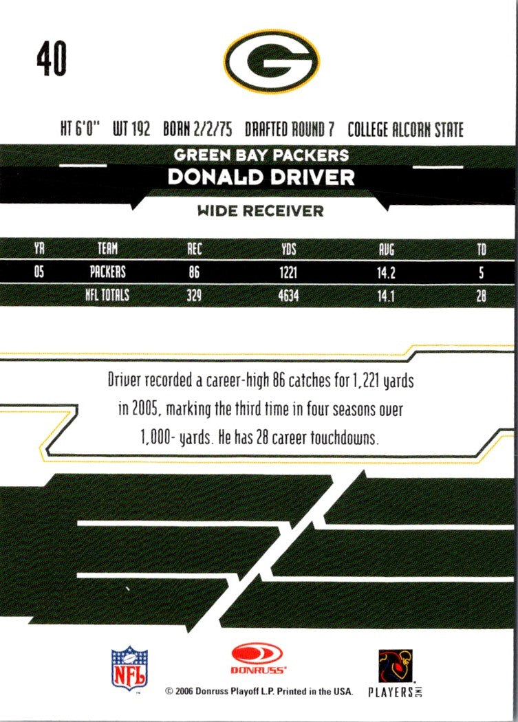 2006 Leaf Rookies & Stars Donald Driver