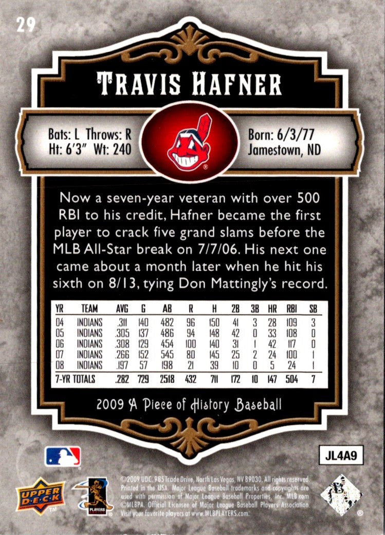 2009 Upper Deck A Piece of History Travis Hafner