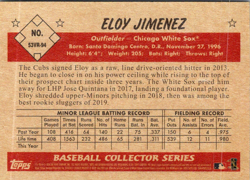 2019 Topps Heritage 1970 Eloy Jimenez