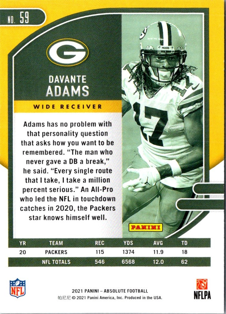 2021 Panini Absolute Davante Adams