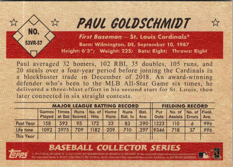 2019 Bowman Heritage Paul Goldschmidt