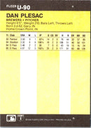 1986 Fleer Update Dan Plesac