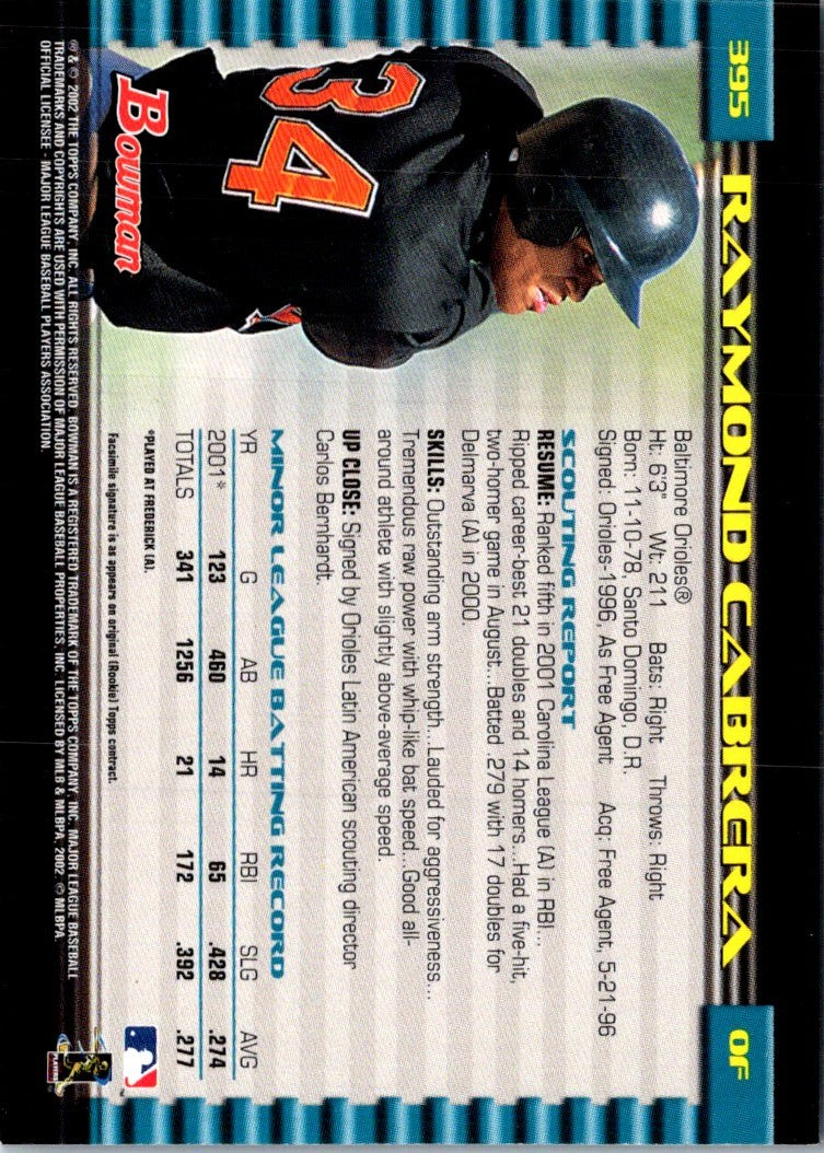 2002 Bowman Raymond Cabrera