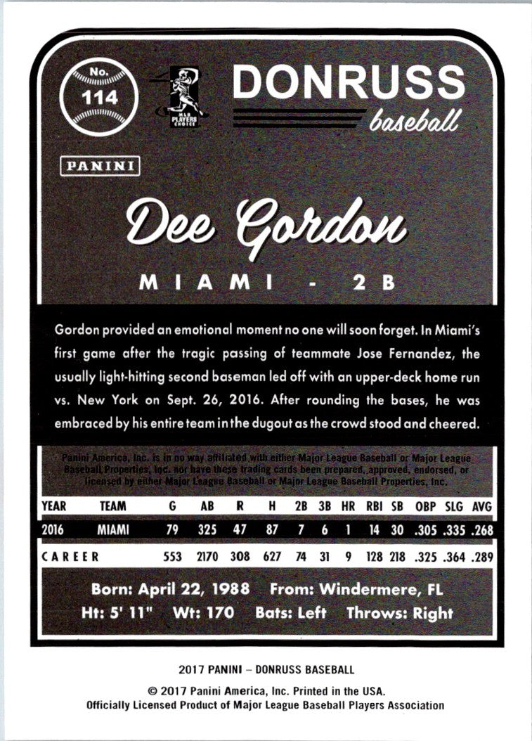 2017 Donruss Magenta Back Dee Gordon