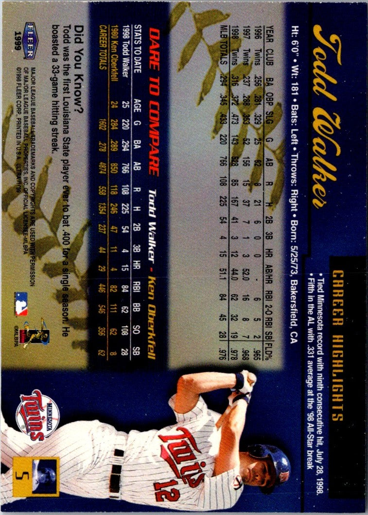 1999 Fleer Tradition Todd Helton