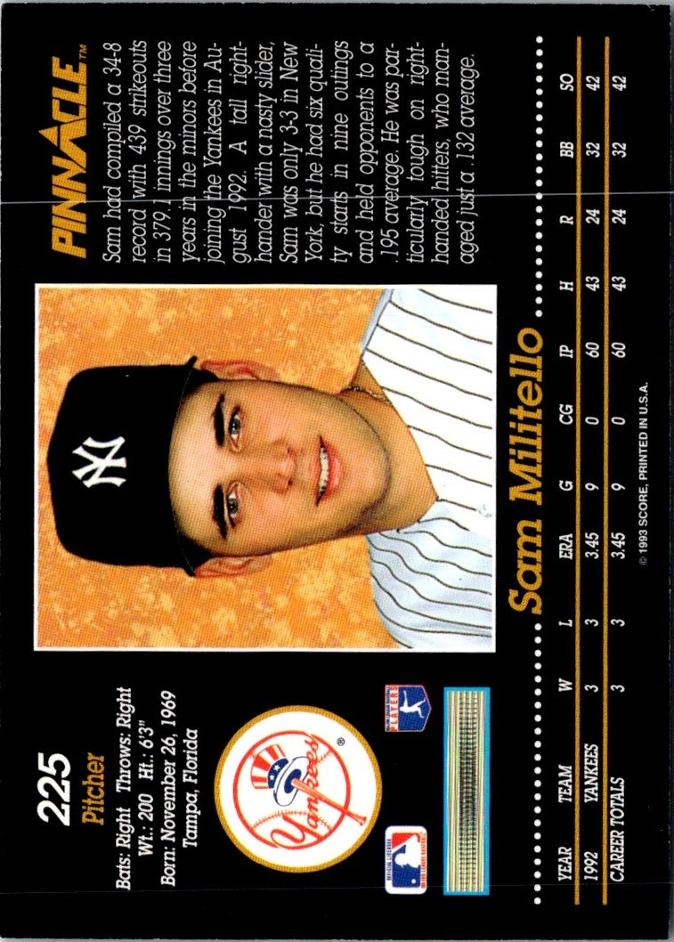 1993 Pinnacle Sam Militello