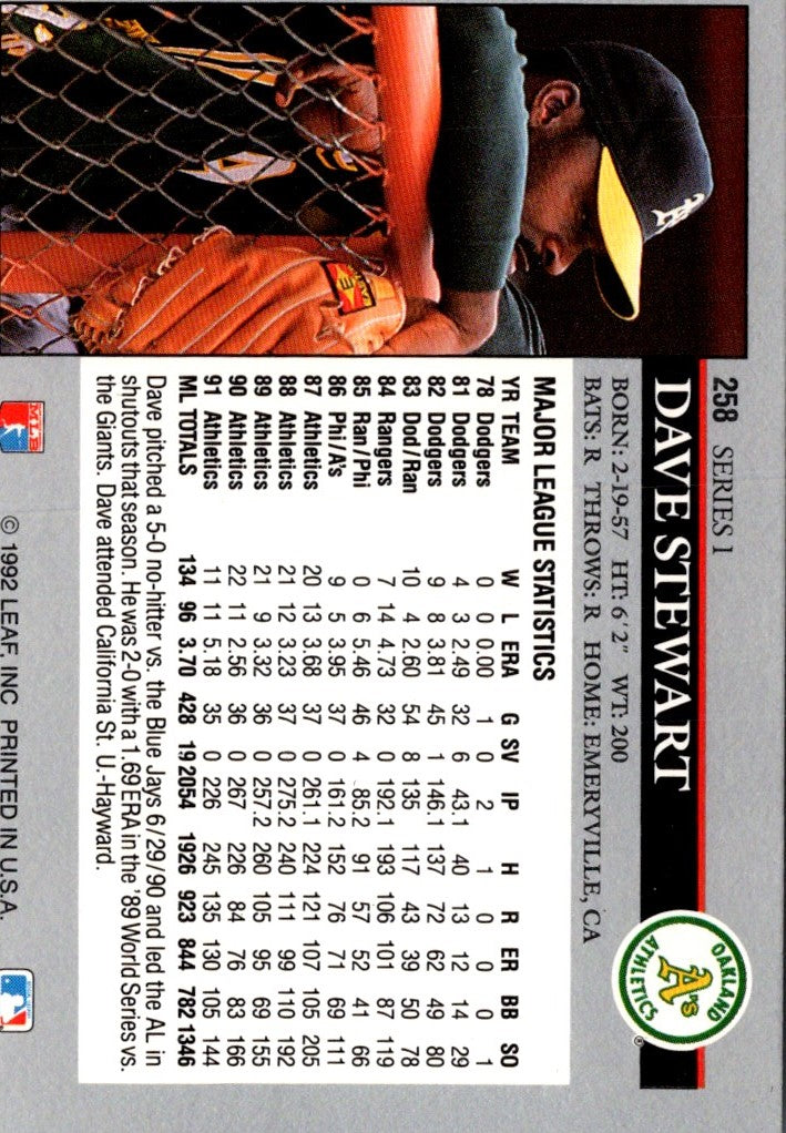 1992 Leaf Dave Stewart