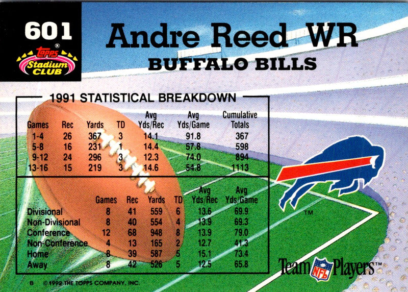 1992 Stadium Club Andre Reed