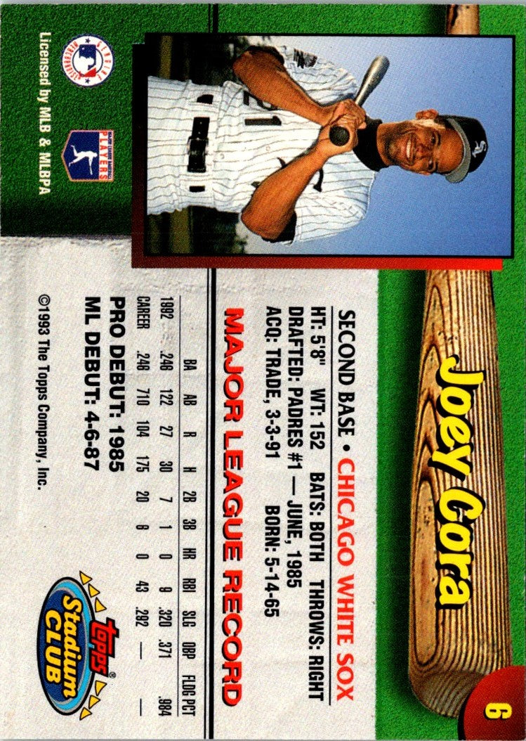 1993 Stadium Club Chicago White Sox Joey Cora