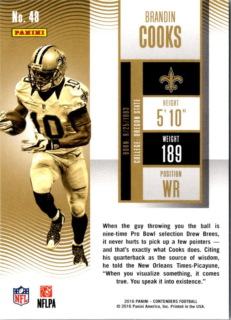 2016 Panini Contenders Brandin Cooks