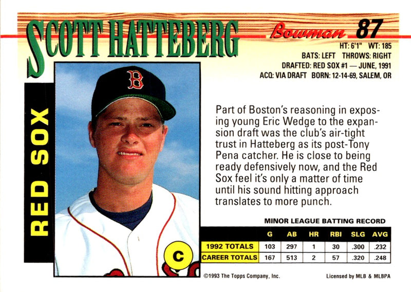 1993 Bowman Scott Hatteberg