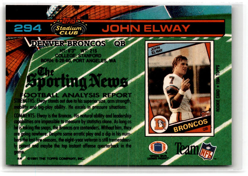 1991 Stadium Club John Elway