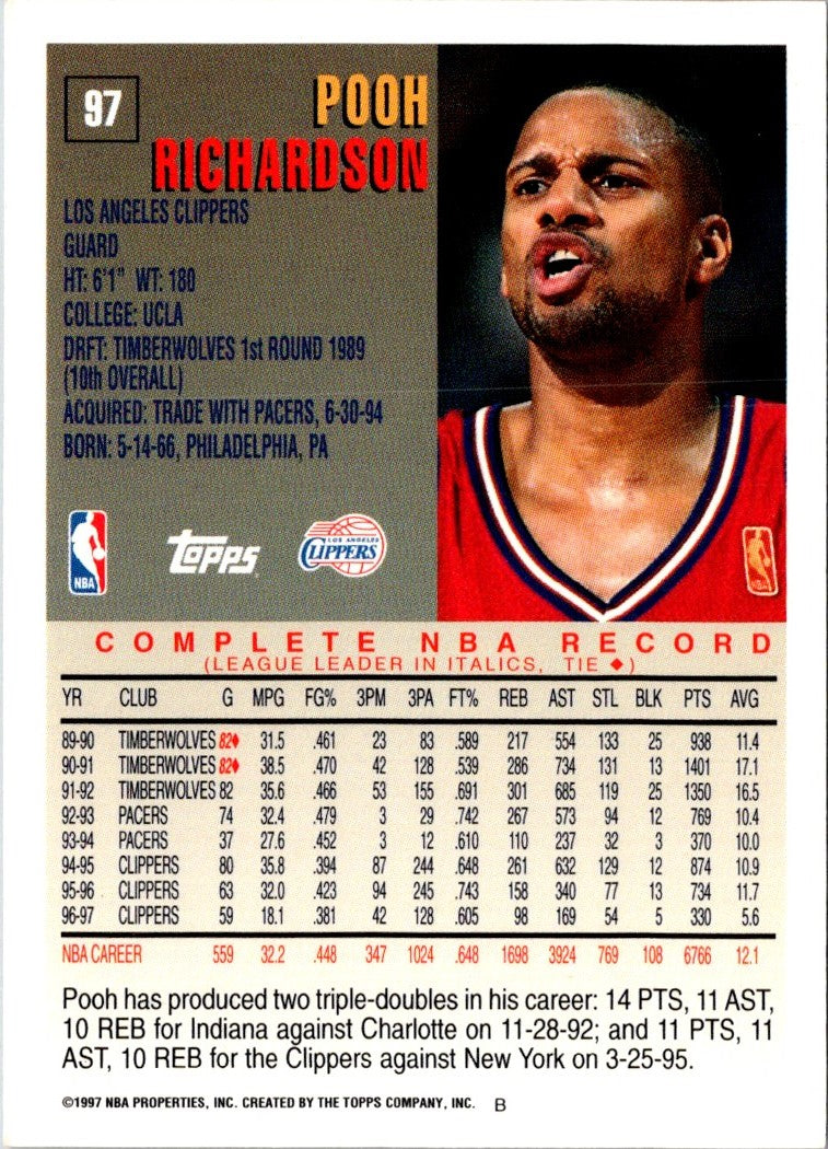 1997 Topps Chrome Refractors Pooh Richardson