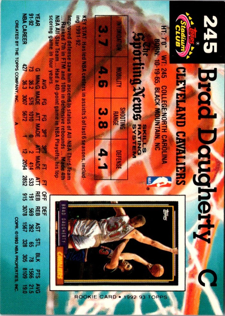 1992 Stadium Club Members Only Brad Daugherty