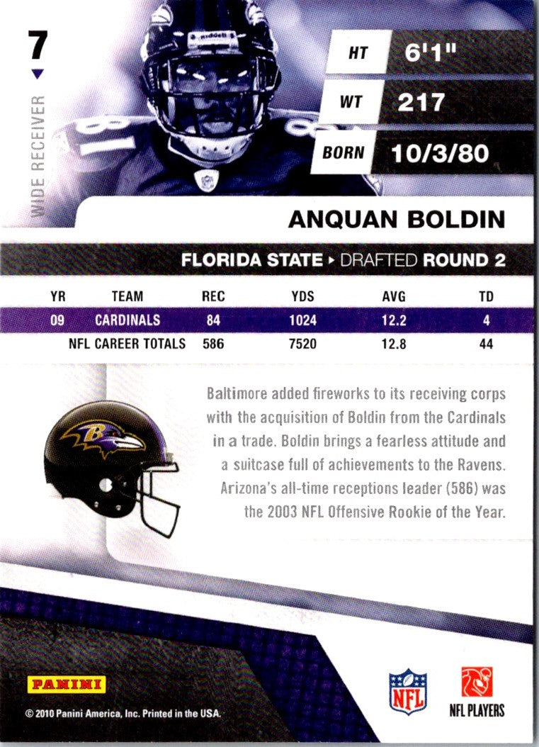 2010 Panini Absolute Memorabilia Anquan Boldin