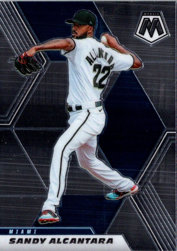 2021 Panini Mosaic Blue Sandy Alcantara #90