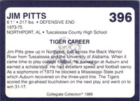 1989 Collegiate Collection Auburn Coke 580 Jim Pitts #396