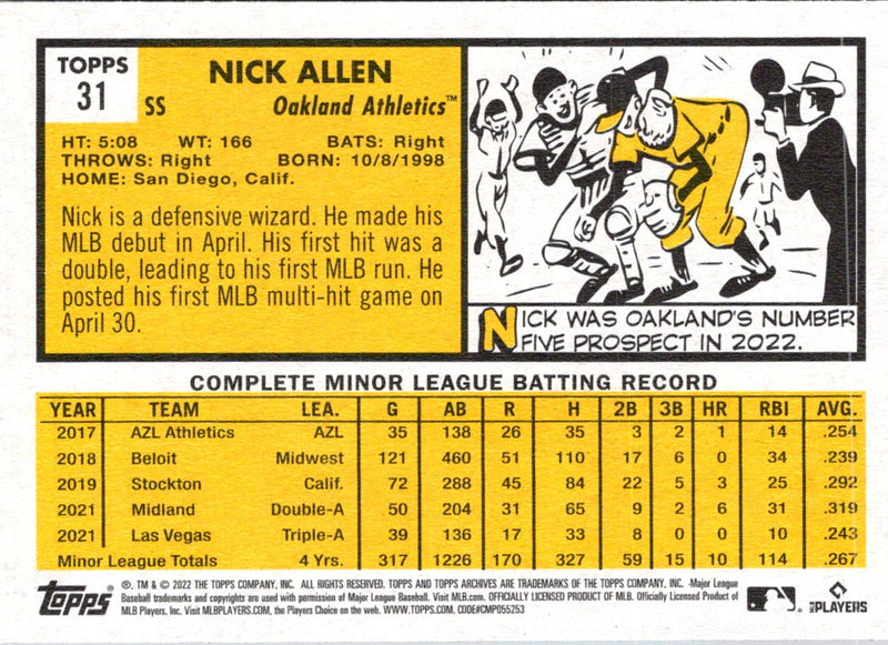 2022 Topps Nick Allen