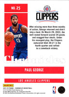 2022 Panini Select Numbers Red Prizms Paul George #25