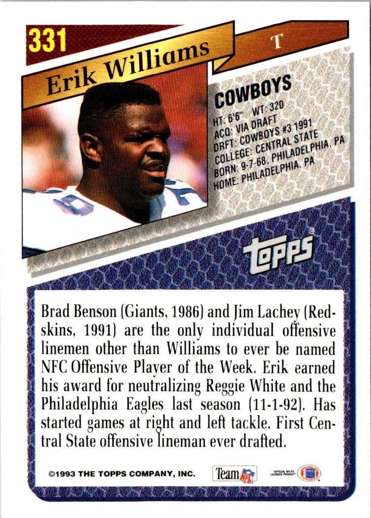 1993 Topps Erik Williams