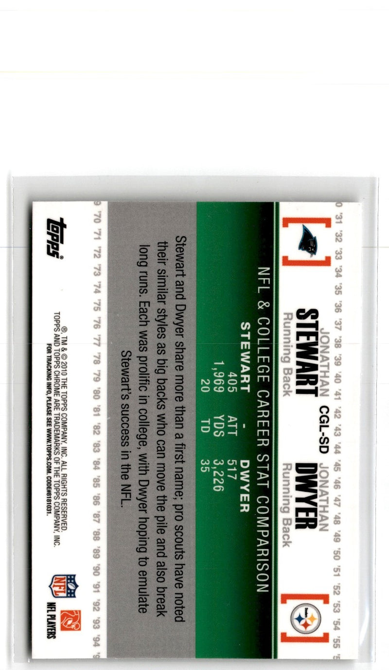 2010 Topps Chrome Gridiron Lineage Jonathan Stewart/Jonathan Dwyer