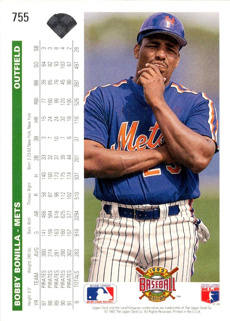 1992 Upper Deck Gold Hologram Bobby Bonilla