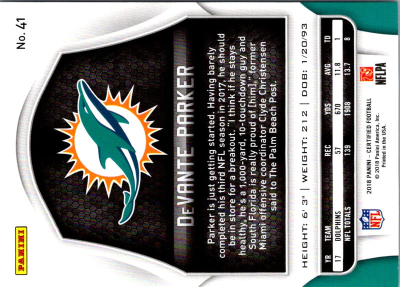 2018 Panini DeVante Parker