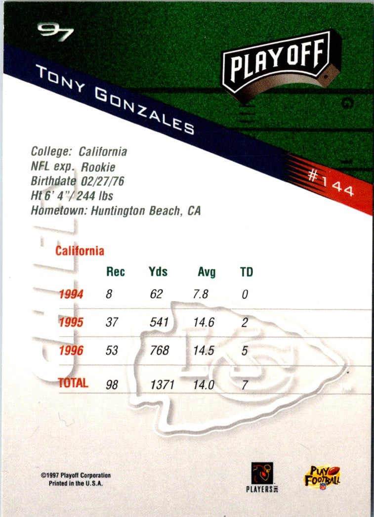 1997 Playoff Zone Tony Gonzalez