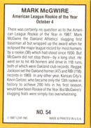 1987 Donruss Highlights Mark McGwire