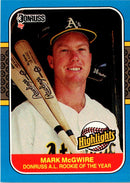 1987 Donruss Highlights Mark McGwire