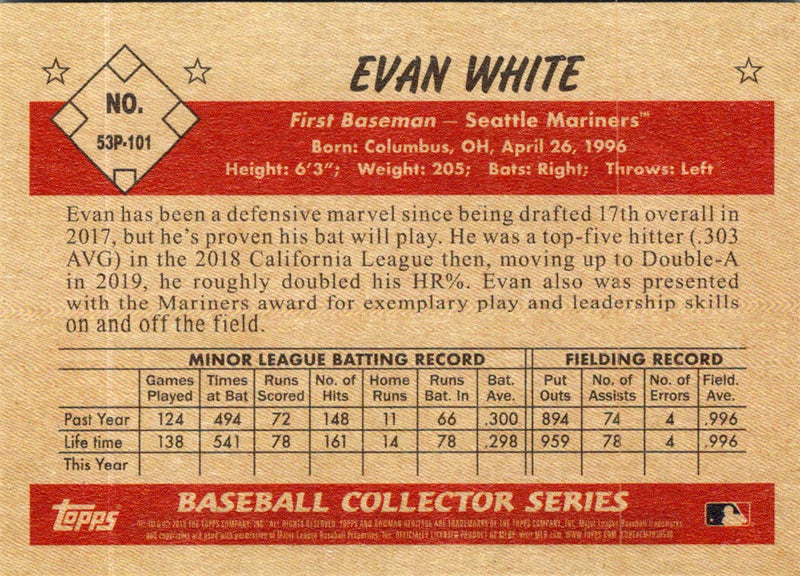 2019 Topps Evan White