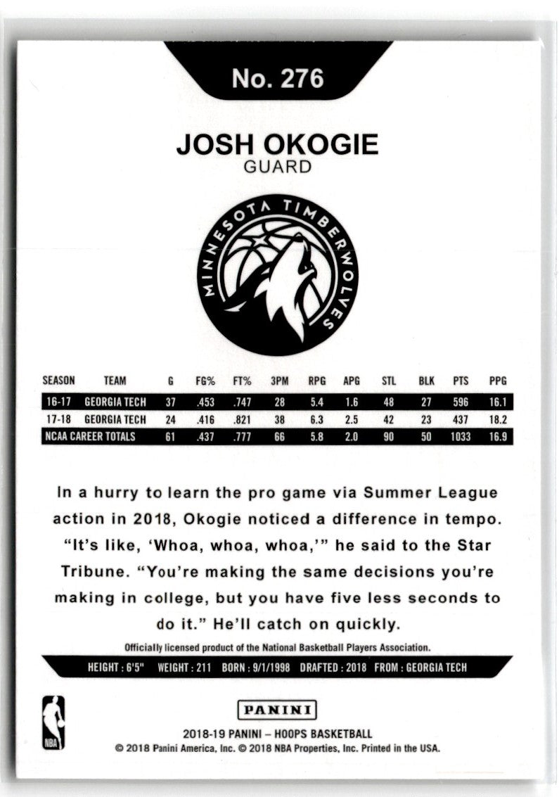2018 Hoops Blue Josh Okogie