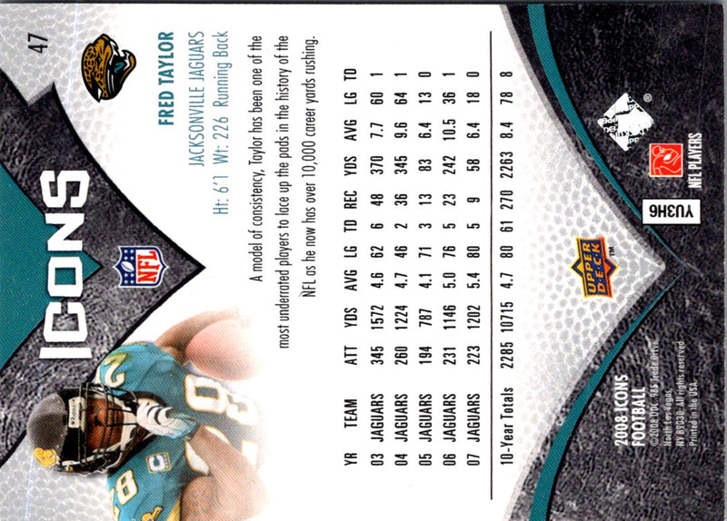 2008 Upper Deck Icons Fred Taylor