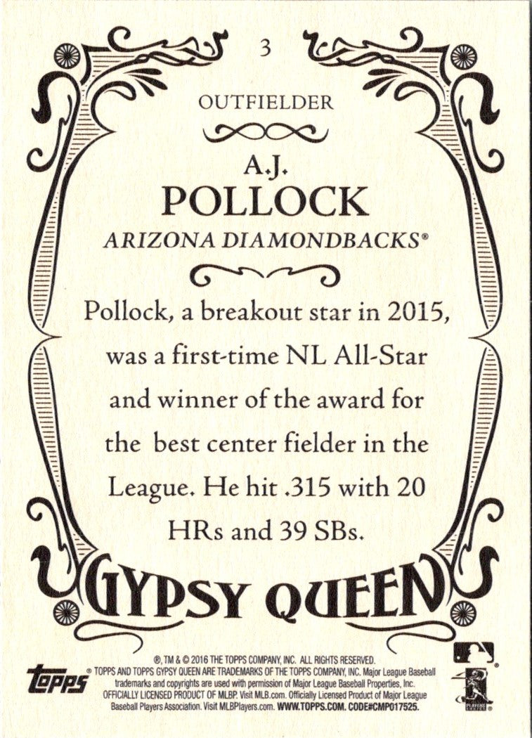 2016 Topps Gypsy Queen A.J. Pollock